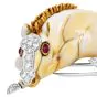 David Webb Enamel Horse Diamonds Rubies Platinum 18K Brooch