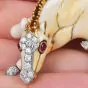 David Webb Enamel Horse Diamonds Rubies Platinum 18K Brooch