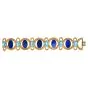 Vintage La Triomphe Lapis, Persian Turquoise & Diamond 18k Yellow Gold Wide Bracelet 