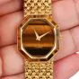 Piaget 1970s  Tiger’s Eye Dial Octagon  18K Yellow Gold Watch 