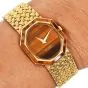 Piaget 1970s  Tiger’s Eye Dial Octagon  18K Yellow Gold Watch 