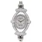 DeLaneau Meister Vintage Pave Diamond 18K White Gold Bracelet Ladies Watch