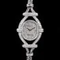 DeLaneau Meister Vintage Pave Diamond 18K White Gold Bracelet Ladies Watch
