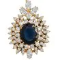 Sapphire Diamond 18K Gold Halo Pendant|Dover Jewelry|