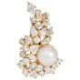 10.00 carats Diamond Pearl 18K Gold Climber Cocktail Earrings|Dover Jewelry|