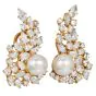 10.00 carats Diamond Pearl 18K Gold Climber Cocktail Earrings|Dover Jewelry|
