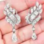 Vintage 7.70cts Diamond Platinum Bridal Drop Earrings