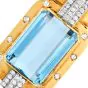 Vintage Aquamarine 49.80carat Diamond 14K Gold Pendant Enhancer