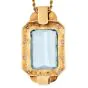 Vintage Aquamarine 49.80carat Diamond 14K Gold Pendant Enhancer