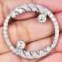 Vintage Diamond Platinum Circle Brooch pin