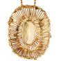 Vintage Retro Citrine 35.70cts Emerald 14K Gold Brooch Pendant