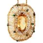 Vintage Retro Citrine 35.70cts Emerald 14K Gold Brooch Pendant