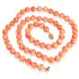 Natural 11mm Coral Bead 30" Long Necklace 14K Gold Clasp