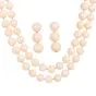 Estate Angle Hair 12mm Coral 14K Gold Necklace Earring Set