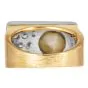 Vintage Cat's Eye Diamond 18K Gold Signet Men Ring