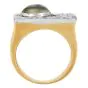Vintage Cat's Eye Diamond 18K Gold Signet Men Ring