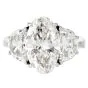 GIA 7.70 Carats Oval Diamond 18k White Gold Engagement Three Stone Ring|Dover Jewelry|