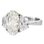 GIA 7.70 Carats Oval Diamond 18k White Gold Engagement Three Stone Ring|Dover Jewelry|