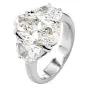 GIA 7.70 Carats Oval Diamond 18k White Gold Engagement Three Stone Ring|Dover Jewelry|