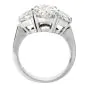 GIA 7.70 Carats Oval Diamond 18k White Gold Engagement Three Stone Ring|Dover Jewelry|