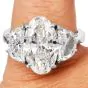 GIA 7.70 Carats Oval Diamond 18k White Gold Engagement Three Stone Ring|Dover Jewelry|