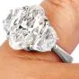 GIA 7.70 Carats Oval Diamond 18k White Gold Engagement Three Stone Ring|Dover Jewelry|