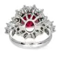 Burmese Antique Cushion Ruby 9.05 carat Diamonds 18K Gold Halo Engagement Ring|Dover Jewelry|