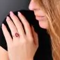  BURMA Ruby 3.65carat Diamond Halo Engagement Gold Ring