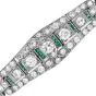 Art Deco Diamond 5.75 carats Emerald Platinum Two Line Bracelet