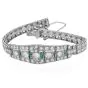 Art Deco Diamond 5.75 carats Emerald Platinum Two Line Bracelet
