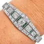 Art Deco Diamond 5.75 carats Emerald Platinum Two Line Bracelet