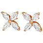 Estate 6.00 Carats Diamond 18K Yellow Gold Flower Stud Earrings|Dover Jewelry|