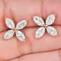 Estate 6.00 Carats Diamond 18K Yellow Gold Flower Stud Earrings|Dover Jewelry|