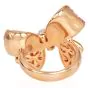 Ombre Pink Sapphire 4.75carats Diamond 18K Rose Gold Bow Cocktail Ring |Dover Jewelry|