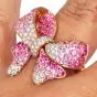 Ombre Pink Sapphire 4.75carats Diamond 18K Rose Gold Bow Cocktail Ring |Dover Jewelry|