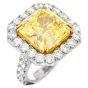 GIA 14.22 Carat Fancy Intense Yellow VVS2 Platinum Engagement Ring-Dover Jewelry