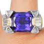 18K Two-Tone Gold Tanzanite 16.03 carats Diamond Cocktail Ring |Dover Jewelry|