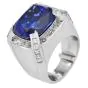 Estate Men's Tanzanite 31.00ct Diamond 18K Gold Large Cocktail Ring|Dover Jewelry|