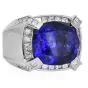 Estate Men's Tanzanite 31.00ct Diamond 18K Gold Large Cocktail Ring|Dover Jewelry|