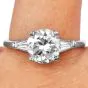 Classic GIA 3.26 carats Diamond Platinum Three Stone Engagement Ring|Dover Jewelry|