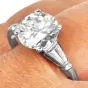 Classic GIA 3.26 carats Diamond Platinum Three Stone Engagement Ring|Dover Jewelry|