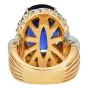 Estate Tanzanite 23.30 carats Diamond 14K Gold Grooved Cocktail Ring |Dover Jewelry |