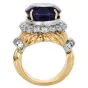 Estate Tanzanite 23.30 carats Diamond 14K Gold Grooved Cocktail Ring |Dover Jewelry |