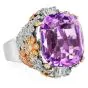 Estate Natural Pink Kunzite 41.43 carats Diamond 14K Gold Floral Cocktail Ring|Dover Jewelry|