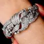 Vintage 18.00cts Diamond Platinum Ribbon Statement Bracelet|Dover Jewelry|