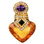 Estate Citrine Multi Gem Heart 18K Gold Statement Drop Earrings|Dover Jewelry|