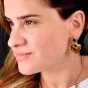 Estate Citrine Multi Gem Heart 18K Gold Statement Drop Earrings|Dover Jewelry|