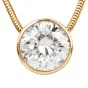 4.12 carat Natural Diamond 14K Gold Solitare Necklace