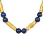 Jean Mahie Lapis Lazuli 22K Yellow Gold Unique Link Necklace