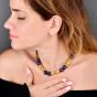 Jean Mahie Lapis Lazuli 22K Yellow Gold Unique Link Necklace